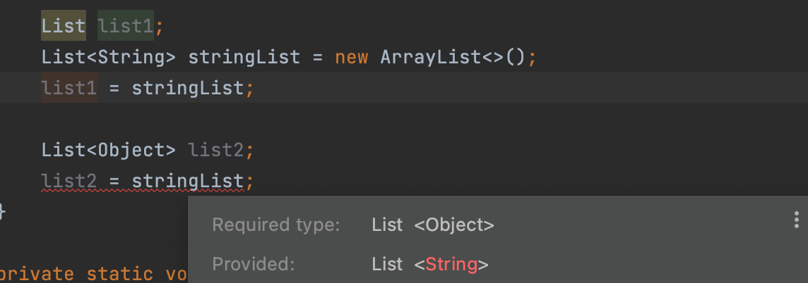The compiler does not allow to assign elements of another type
